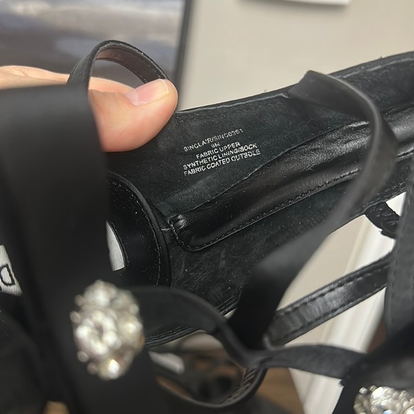 NEW Steve Madden Sinclair Satin Bow Strappy Rhinestone Heels - Picture 10 of 11